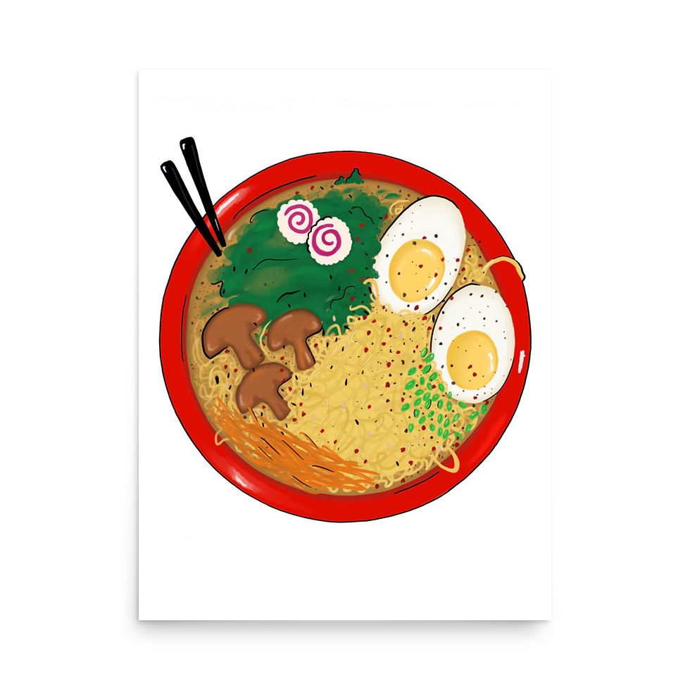 Ramen bowl illustration poster print