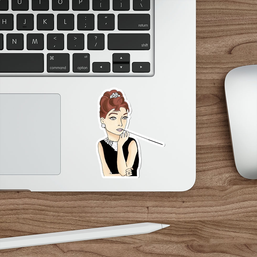 Thumbnail: “It’s Audrey” Audrey Hepburn Illustration Die-Cut Water-resistant Vinyl Stickers
