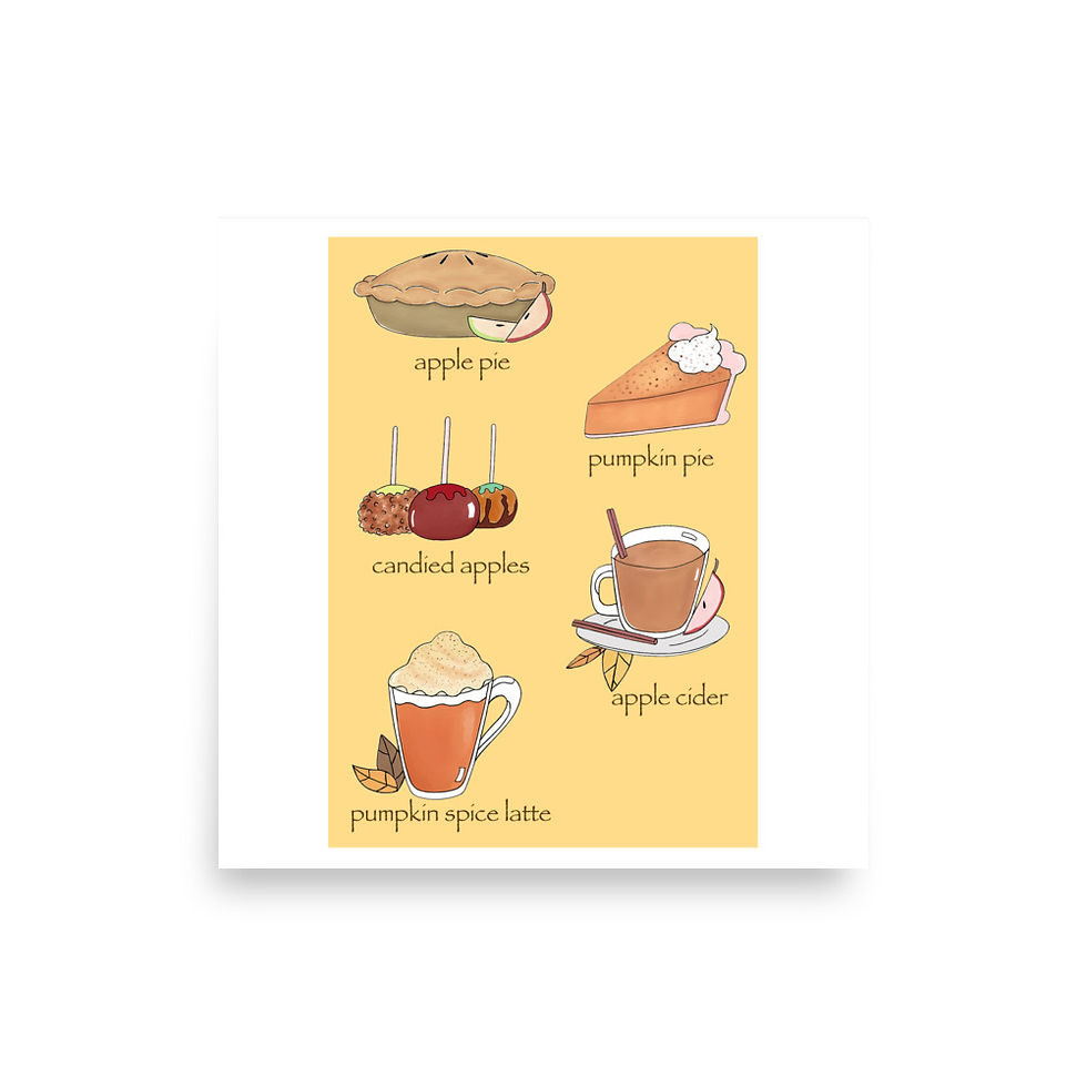 Thumbnail: “Autumn Sweet Treats” Art Illustration  Poster Print