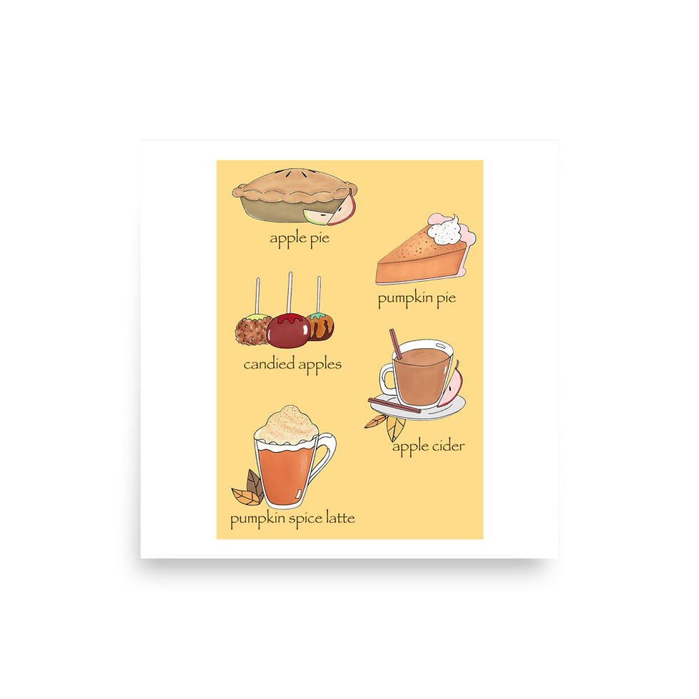 “Autumn Sweet Treats” Art Illustration Poster Print