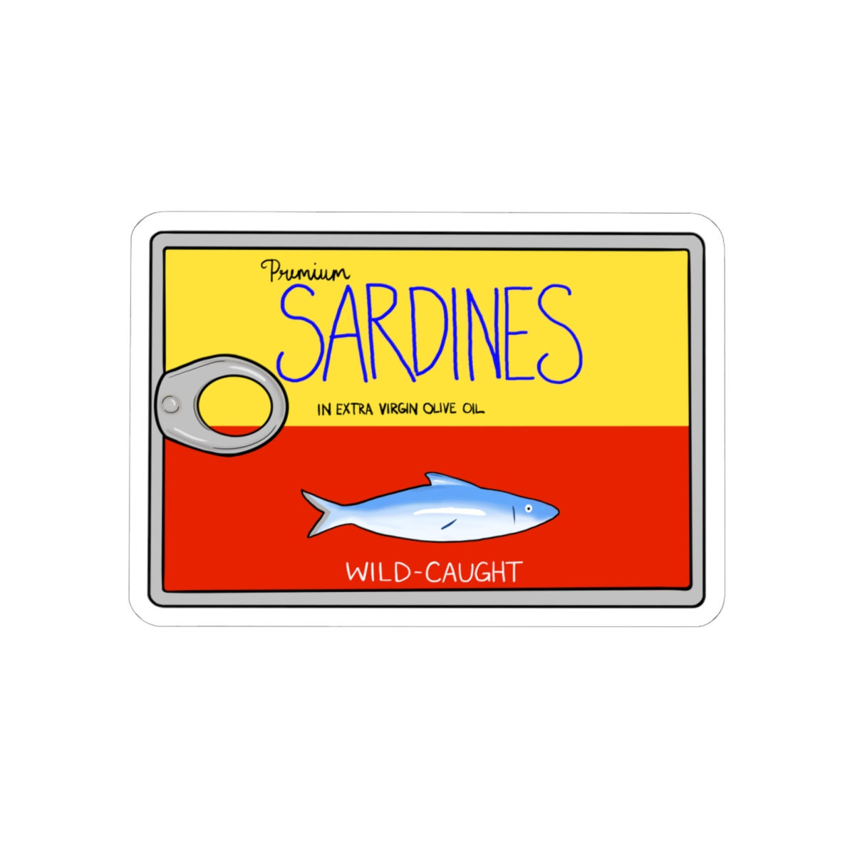 “Savory Sardines” Tin Fish Illustration Kiss-Cut Stickers