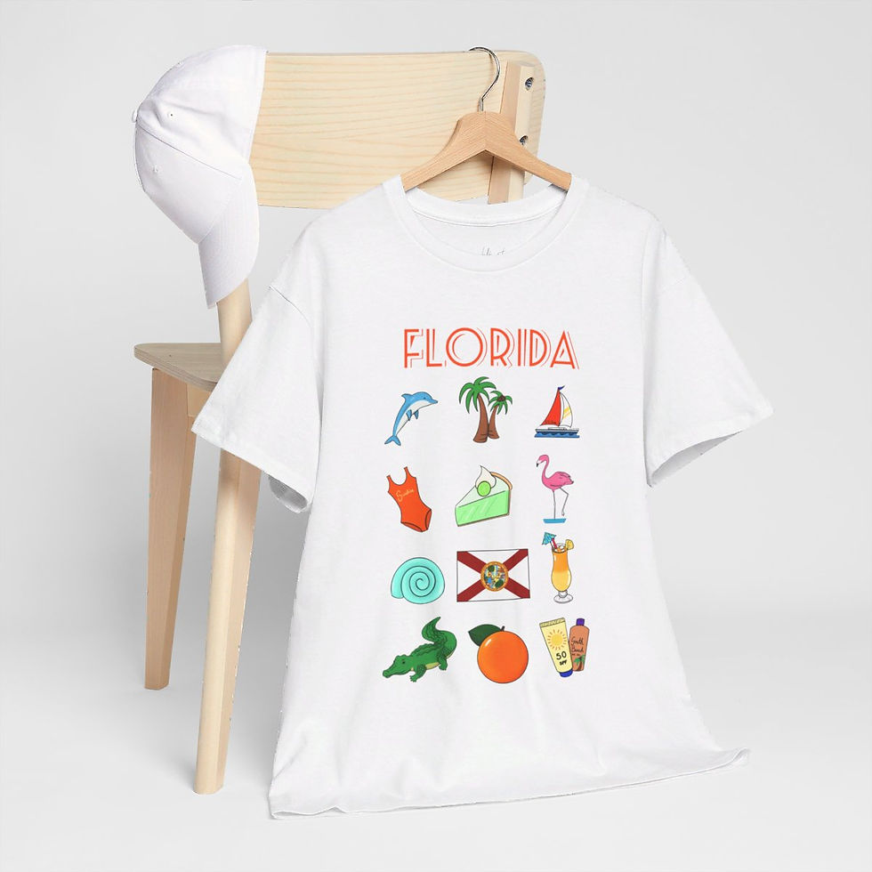 Thumbnail: “Florida” State Illustration Unisex Graphic Cotton Travel Souvenir T-Shirt