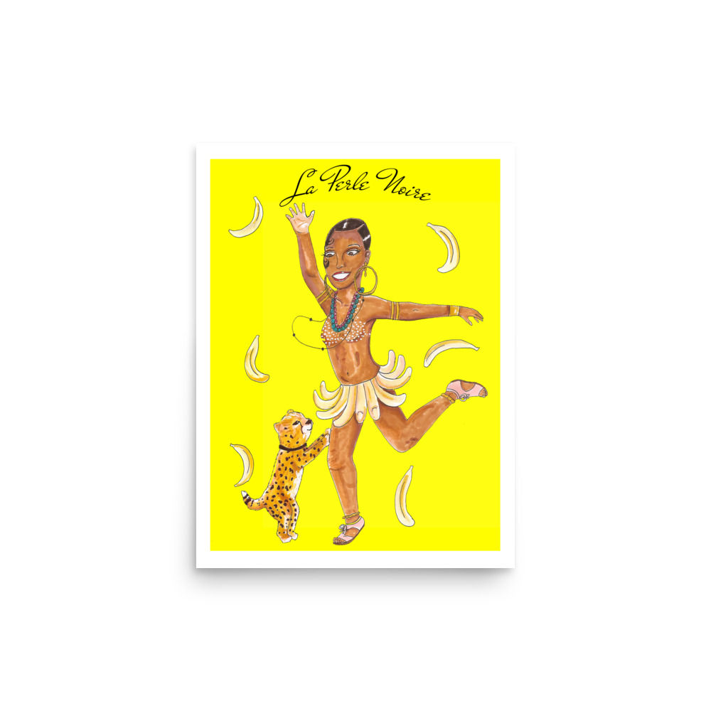 "La Perle Noire" Josephine Baker Illustration Poster Print