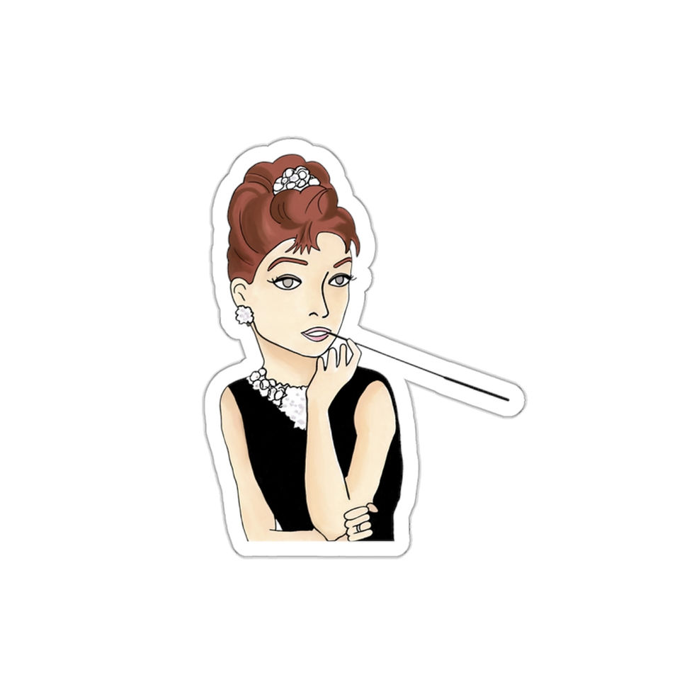 Thumbnail: “It’s Audrey” Audrey Hepburn Illustration Die-Cut Water-resistant Vinyl Stickers