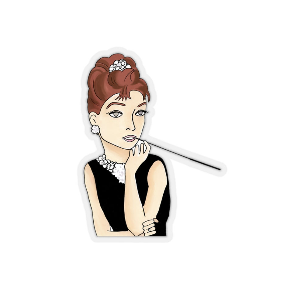 Thumbnail: “It’s Audrey” Audrey Hepburn Illustration Kiss-Cut Old Hollywood Vinyl Stickers