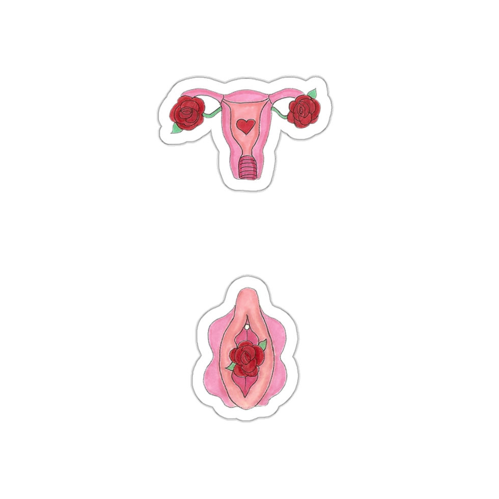 Thumbnail: Pink women’s reproductive organs kiss-cut stickers