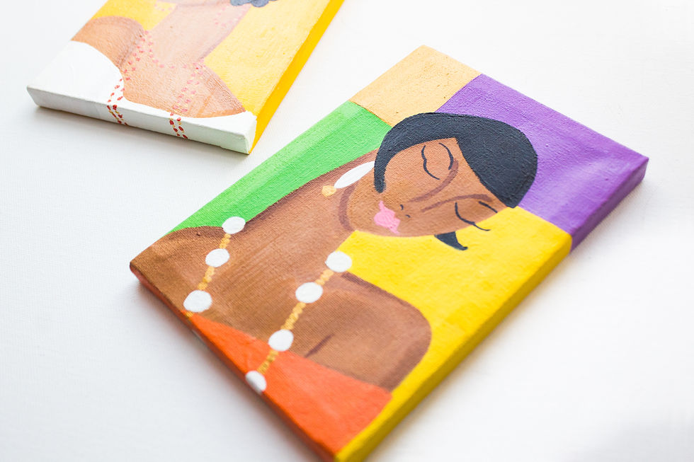 Thumbnail: Mini flapper paintings celebrating Black beauty and vintage style—perfect for Black art collectors and 1920s decor lovers