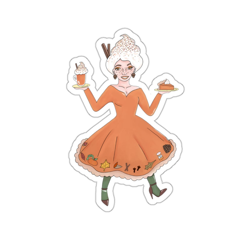 Thumbnail: “Pumpkin Spice & Everything Nice” Illustration Kiss-Cut Fall Vinyl Stickers