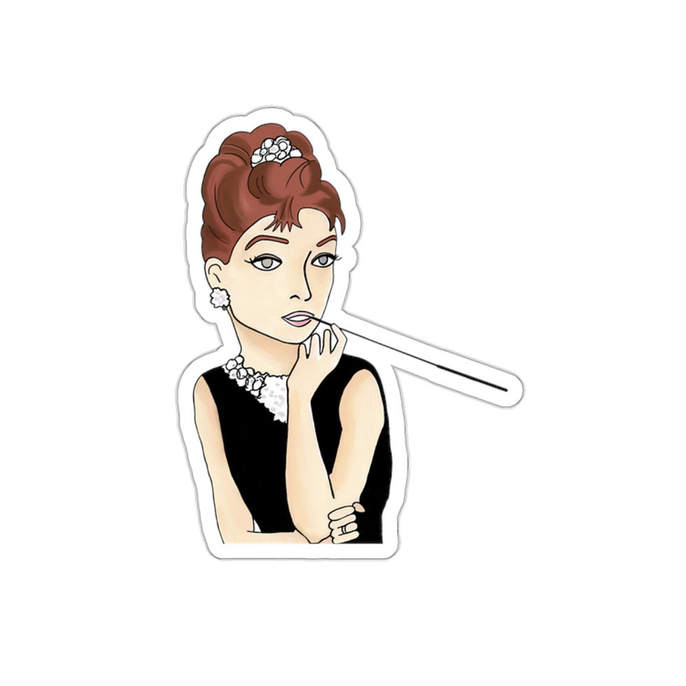 Thumbnail: “It’s Audrey” Audrey Hepburn Illustration Kiss-Cut Old Hollywood Vinyl Stickers