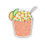 Thumbnail: Miami conch salad sticker with orange slice, lime slice, spoon kiss cut non waterproof sticker with white border