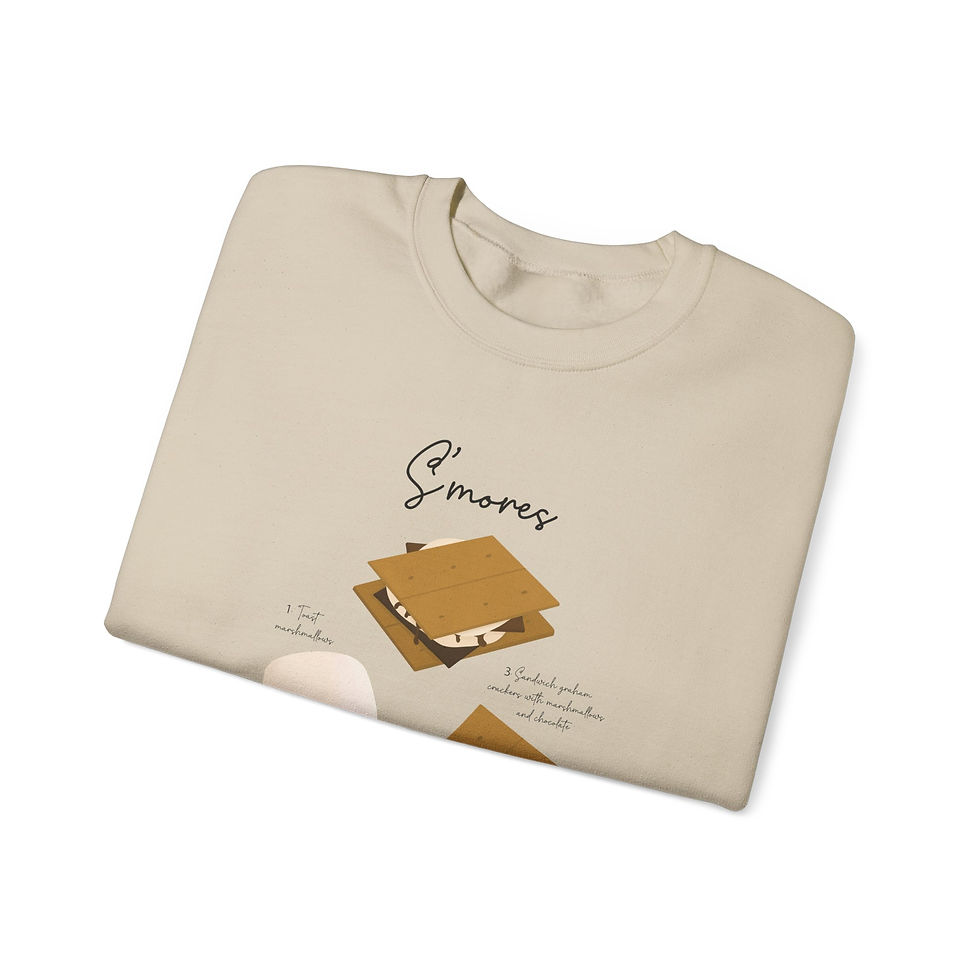 Thumbnail: “S’mores Recipe” Illustration Unisex Crewneck Sweatshirt