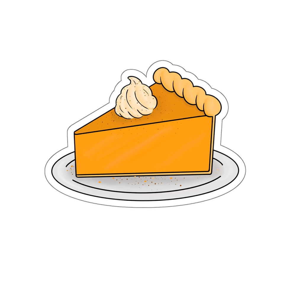 Thumbnail: Sweet Potato Pie Illustration Water-resistant Autumn Die-Cut Stickers