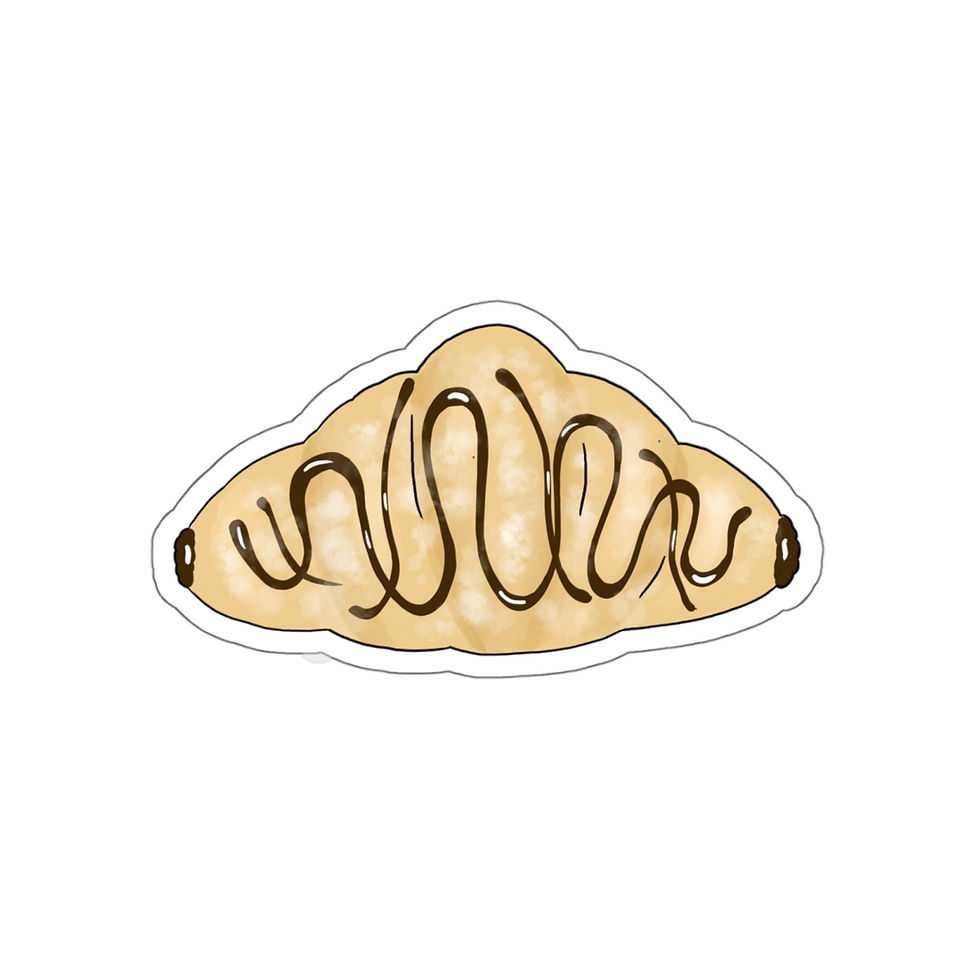 Thumbnail: “Chocolate Croissant” Illustration Die-Cut Water-resistant Vinyl Pastry Stickers