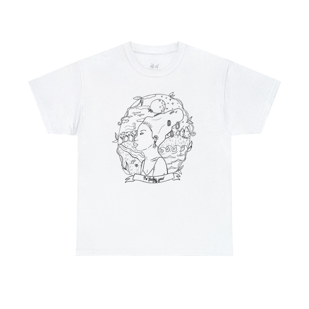 Nina Simone "Feeling Good" Minimalist Outline Illustration Unisex T-Shirt