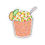 Thumbnail: Miami conch salad sticker with orange slice, lime slice, spoon kiss cut non waterproof sticker with white border