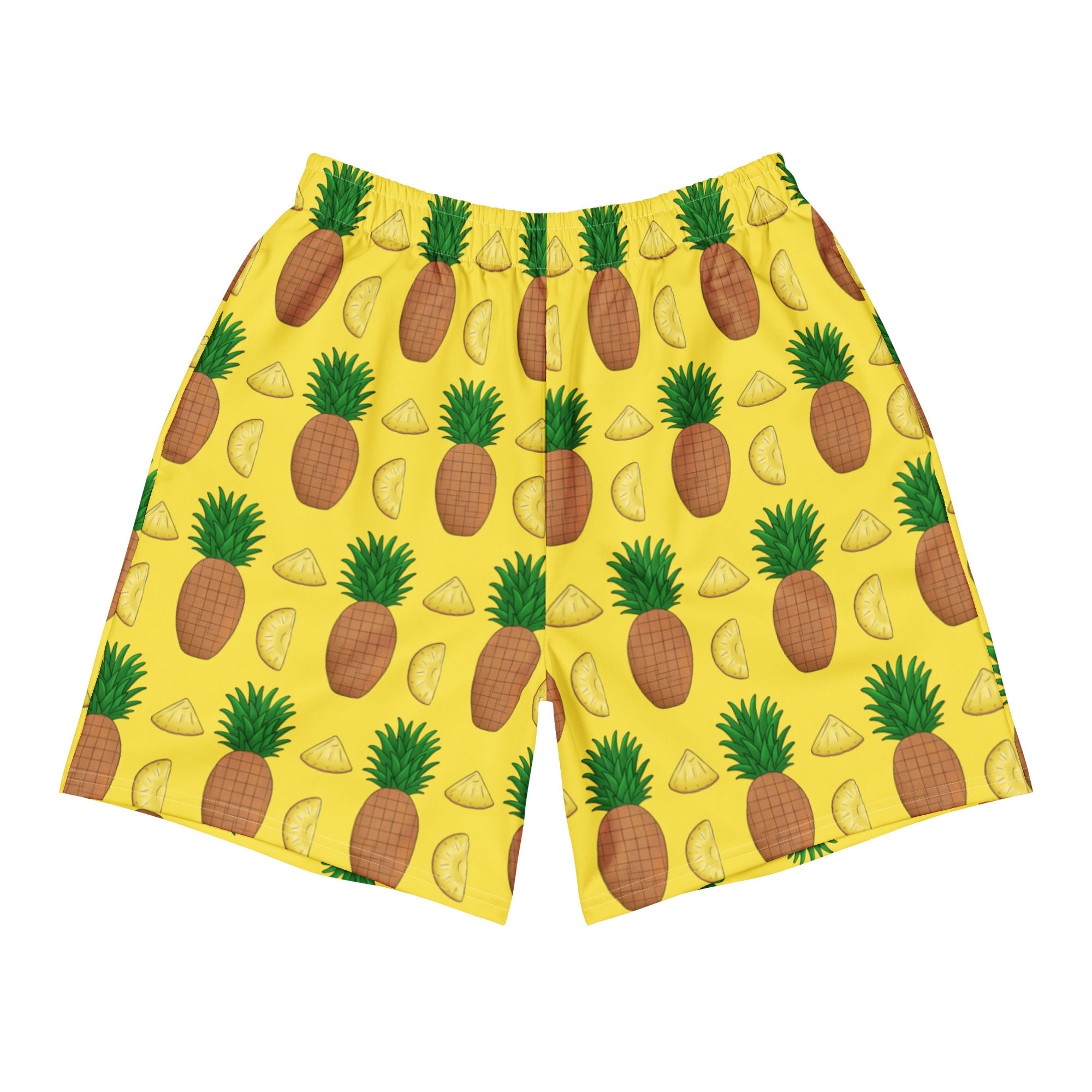 Pineapple Illustration Men's All-Over Print Unisex Swim & Athletic Long Shorts