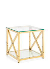Miami lamp table - Glass top - Gold