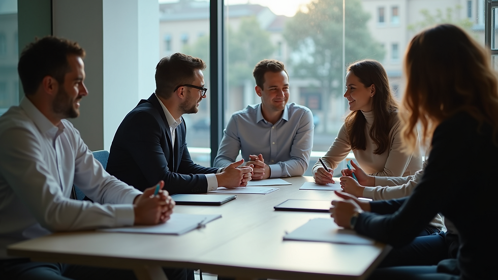 High angle view of a group of business mentors and mentees engaging in a workshop