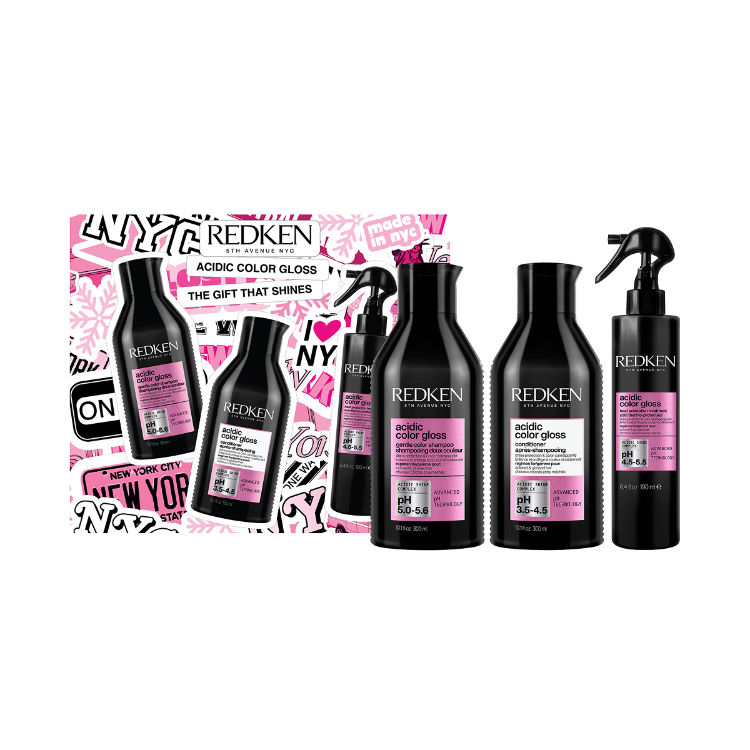 Redken Acidic Color Gloss Σετ - Σαμπουάν, Conditioner και Spray-Care, 2 х 300 +