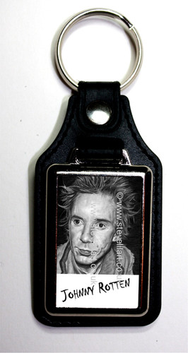 Key Rings Jonathan Johnny Rotten - Traditional Fob Key Ring | Stevelilart