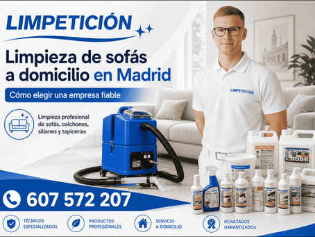 Limpetición limpieza de sofás a domicilio en Madrid con máquina de inyección-extracción