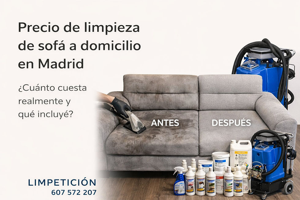 Precio de limpieza de sofá a domicilio en Madrid
