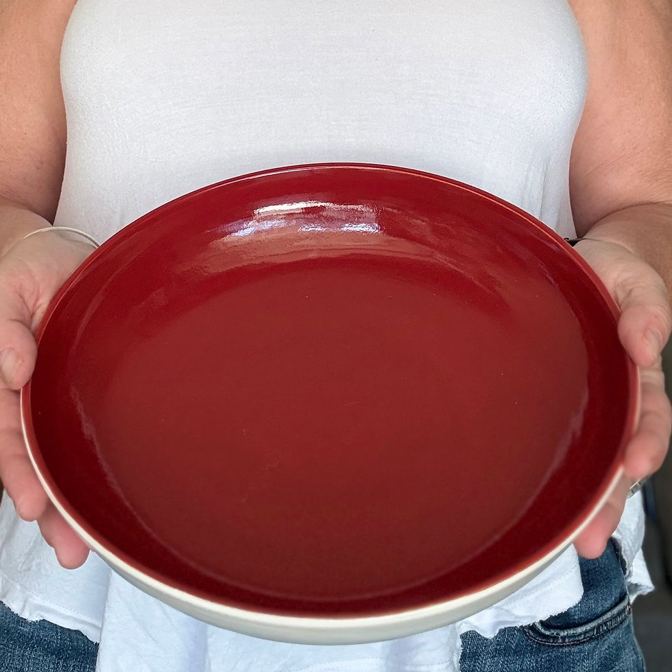 Thumbnail: Shallow Bowl in Cinnamon Red
