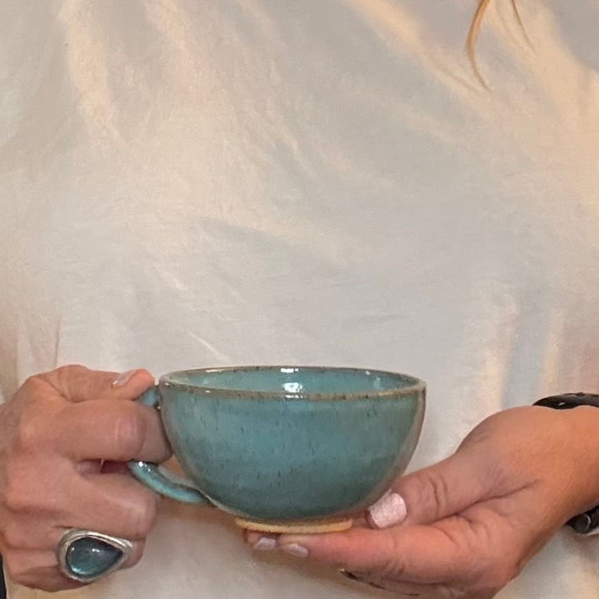 Thumbnail: Cappuccino Cup Set - Light Turquoise Blue