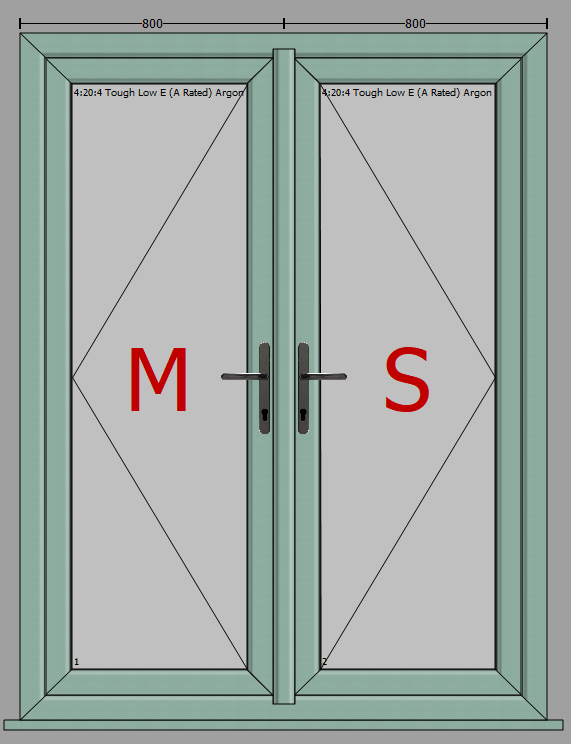 Thumbnail: Upvc Open Out French Door  1600mm X 2100mm Or Below