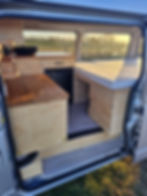Custom joinery kitchen in a camper van conversion