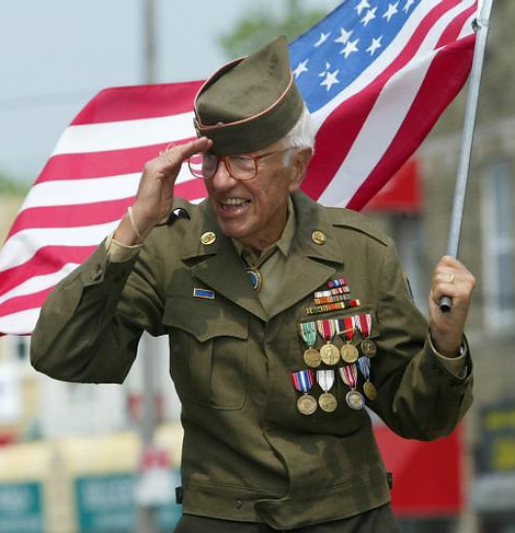 Proud veteran salutes spectators