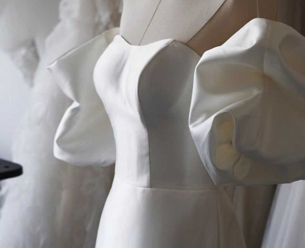Thumbnail: Puff Sleeves in Light Ivory Mikado