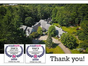Awarded Top 3 Adult Only and 4-Star Accommodations in Vermont