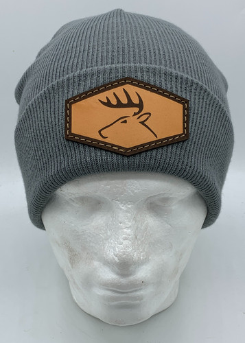 Leather Patch Beanie | Antler Addict