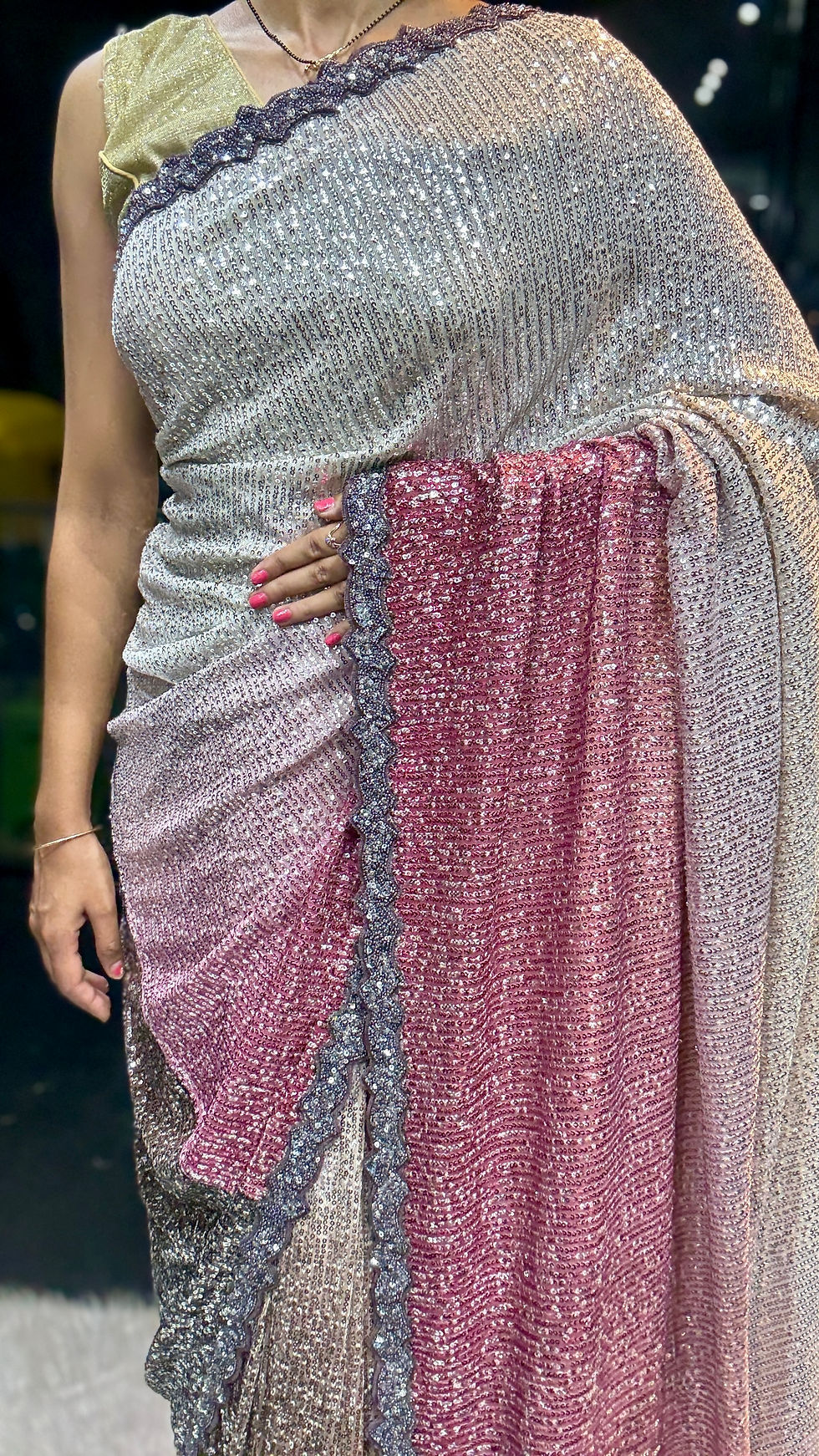 Thumbnail: Lycra Shaded Sequence Saree