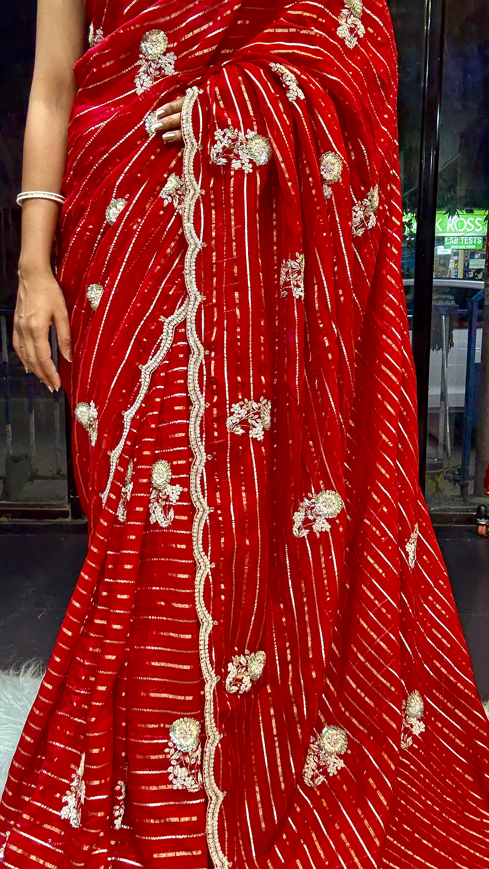 Thumbnail: Strip Organza Saree