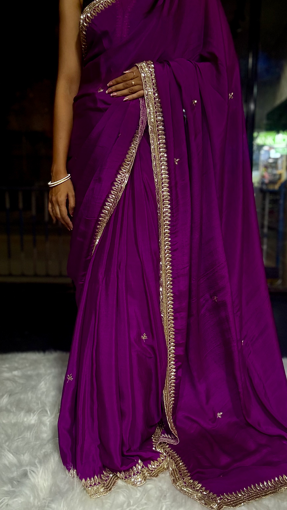 Thumbnail: Pure Chinnon Handwork saree