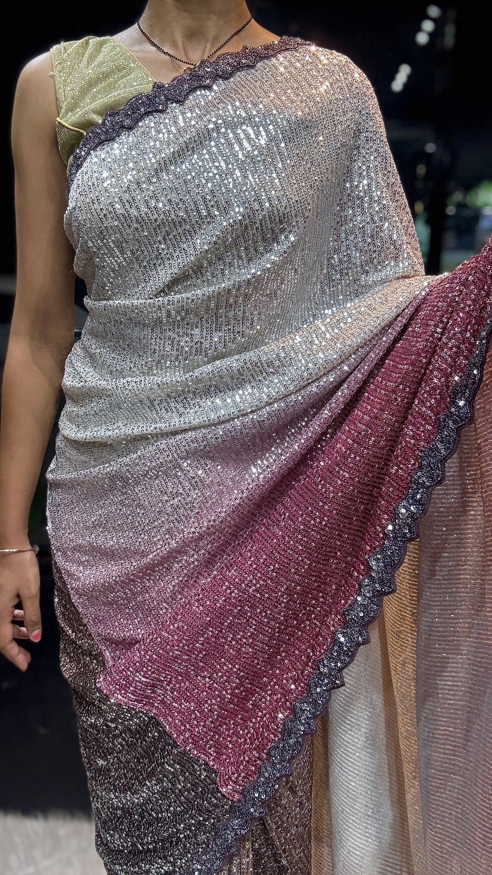 Thumbnail: Lycra Shaded Sequence Saree
