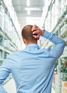 Homme se grattant la tête face à autant de rangement à faire