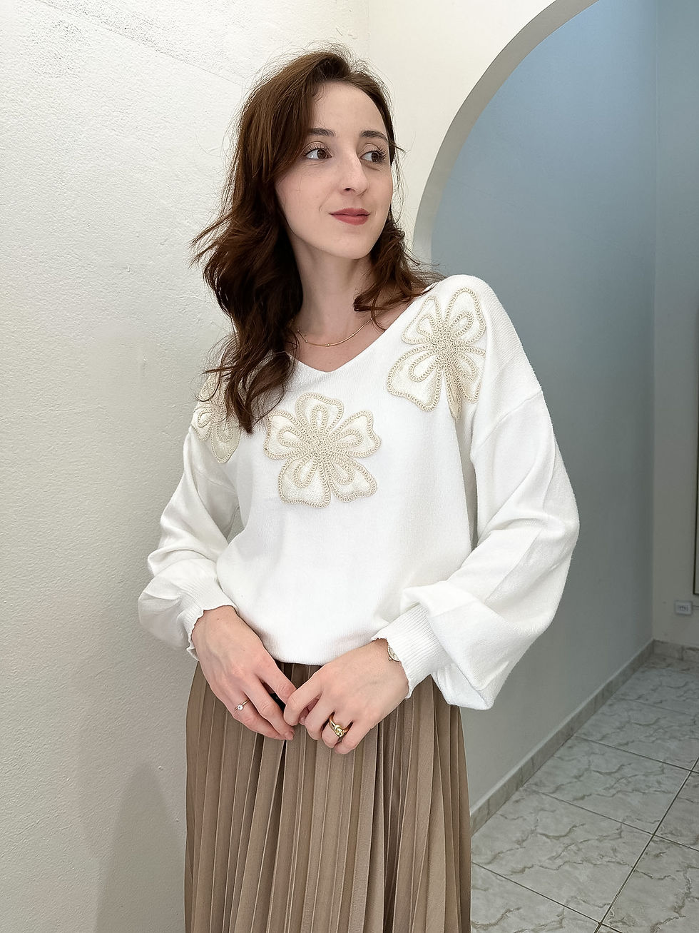 Miniatura: Blusa Tricô Claudete- Branca