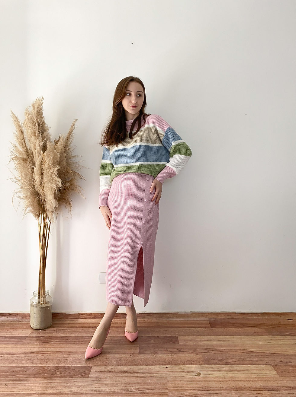 Miniatura: Conjunto Tricô Cinthia- Rosa