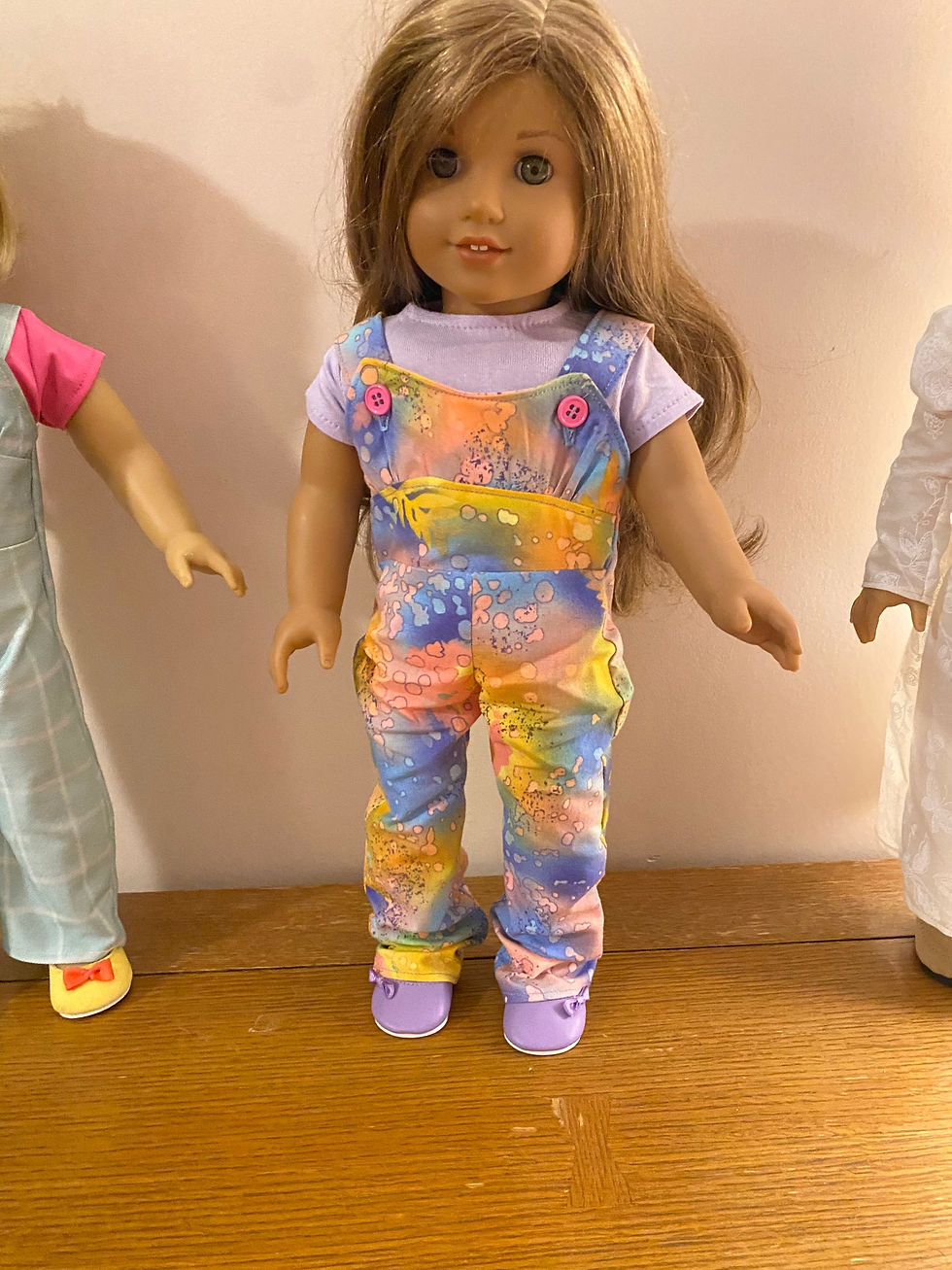 Thumbnail: 18” doll overalls and tee shirt