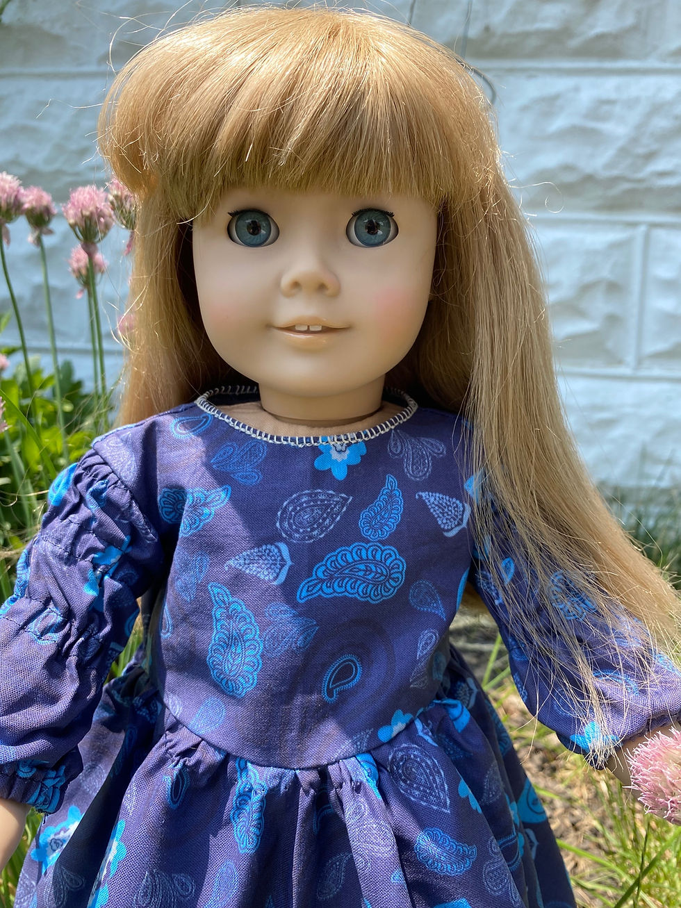 Thumbnail: Baking Dress, Replica 1850’s Baking dress for 18” dolls