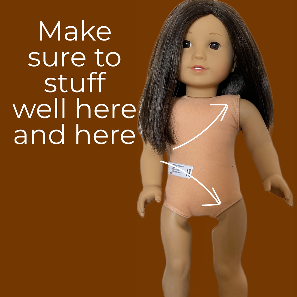 Diagram of key areas to make sure are stuffed well 