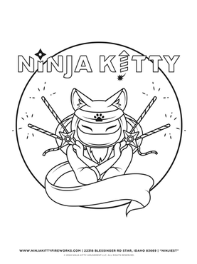 Ninja Kitty Coloring Page