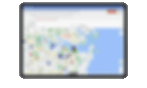Map interface on a tablet showing Sydney with coloured markers indicating incidents. Options to load or reset data are shown above the map.
