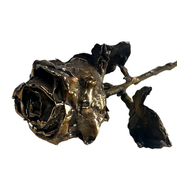 Rose støbt i bronze