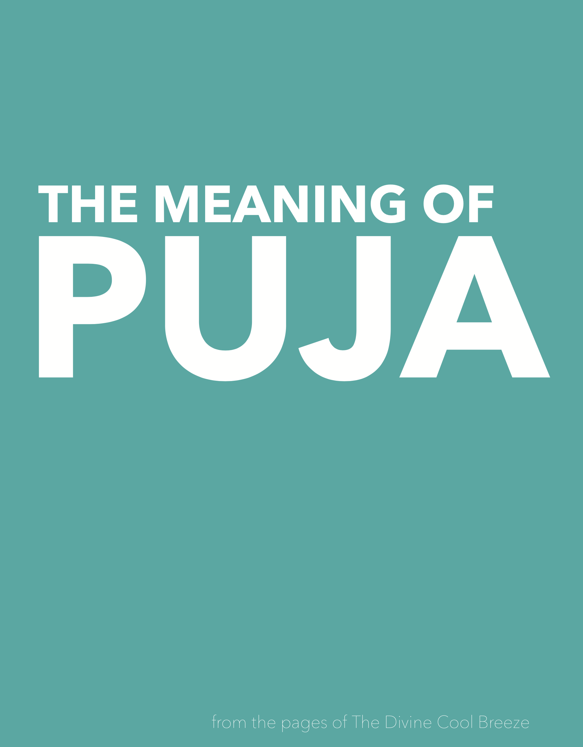 TE MEANING OF PUJA