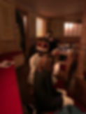 Christine Schmidle and Sarah Amankwah during work in the Sam Wanamaker Playhouse, Shakespeare's Globe, London