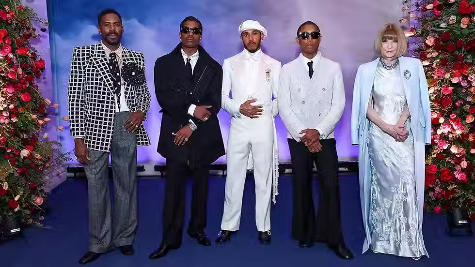 Coleman Domingo, A$AP Rocky, Lewis Hamilton, Pharrel Williams and Anna Wintour. Image provided by The Hollywood Reporter.